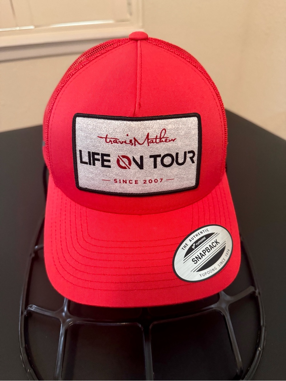 Travis Mathew Red Life On Tour Patch Snapback